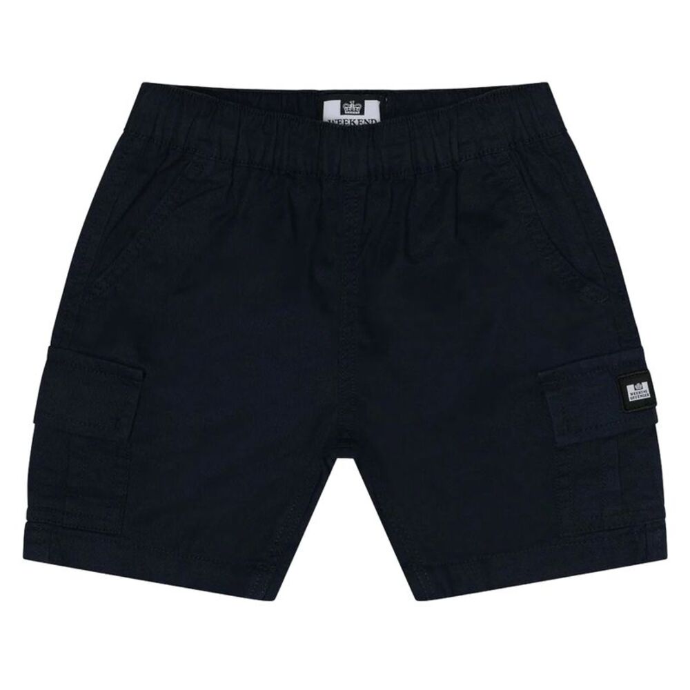 Weekend Offender Mens High Desert Elasticated Waist Cargo Shorts / Black